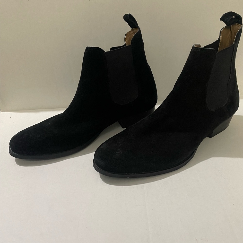 Topman Shoes size 10 (44) black Suede leather Boots - Picture 5 of 8